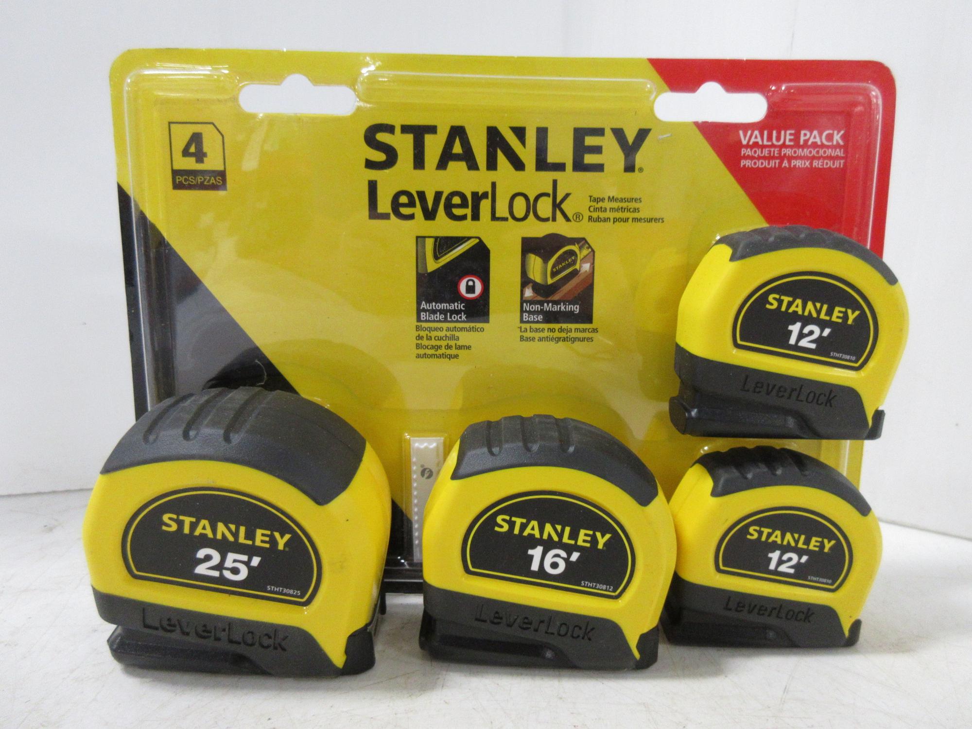 Albrecht Auctions FourPack of Stanley Lever Lock Tape Measures