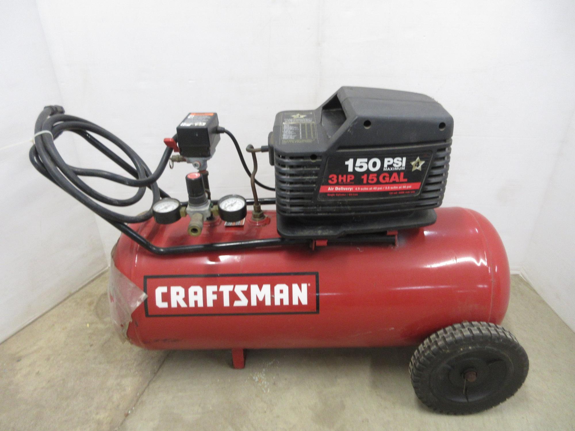Albrecht Auctions Craftsman 15Gallon Air Compressor, 150 PSI, 3 HP