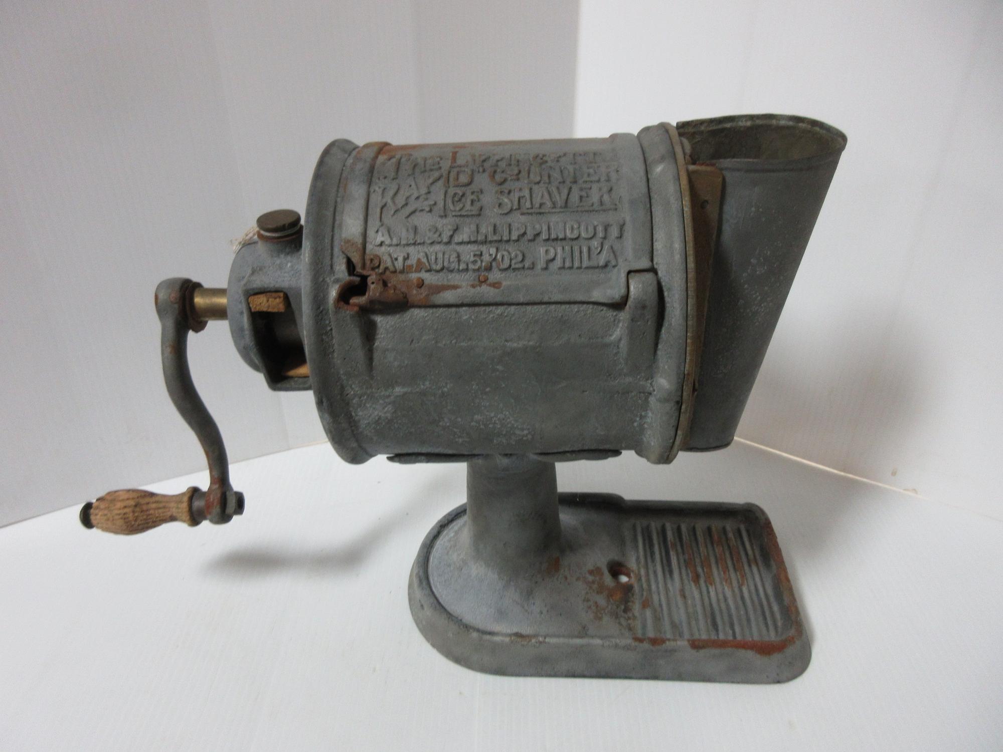 Albrecht Auctions Rare 1902 The Lippencott Rapid Counter Ice Shaver