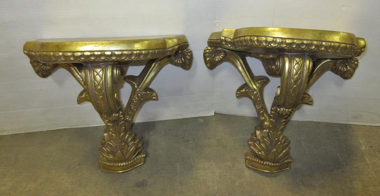 (2) Matching Wall Sconces, Very Heavy and Detailed, Have Plate Holding Groove on Tops