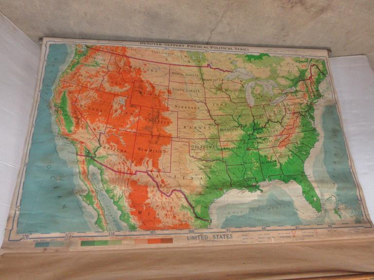 Older Classroom Pull-Down Map
