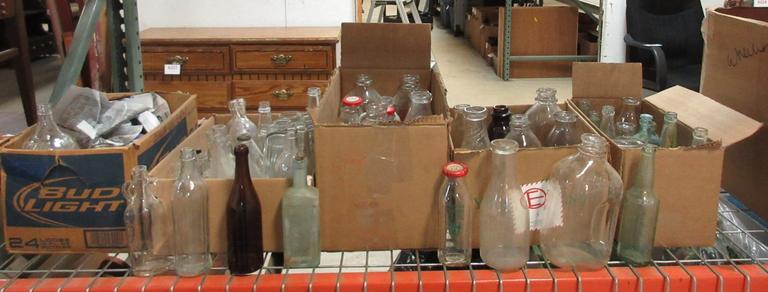 (5) Boxes of Medicine, Milk, and Beverage Bottles, Includes: "Kern's, Port Huron" and "Babcocil, Port Huron"