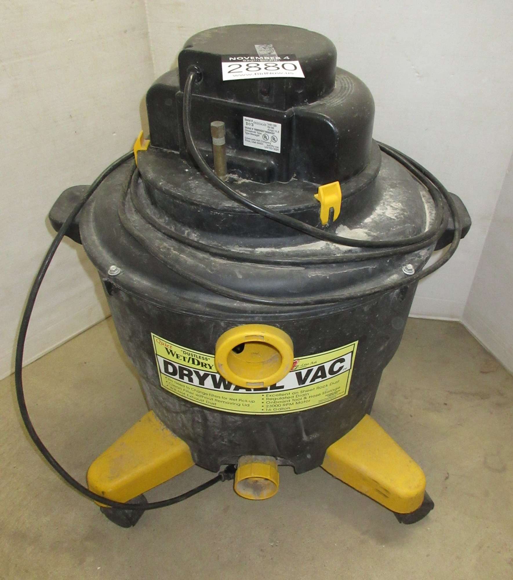 Albrecht Auctions Large Drywall Vacuum