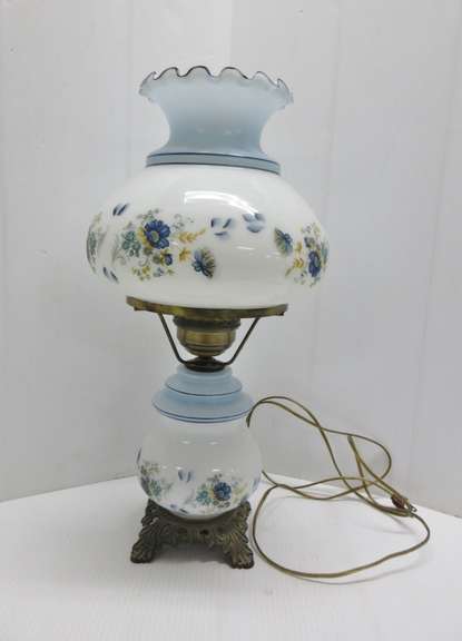 Gone with the Wind Style Lamp, Blue Flowers