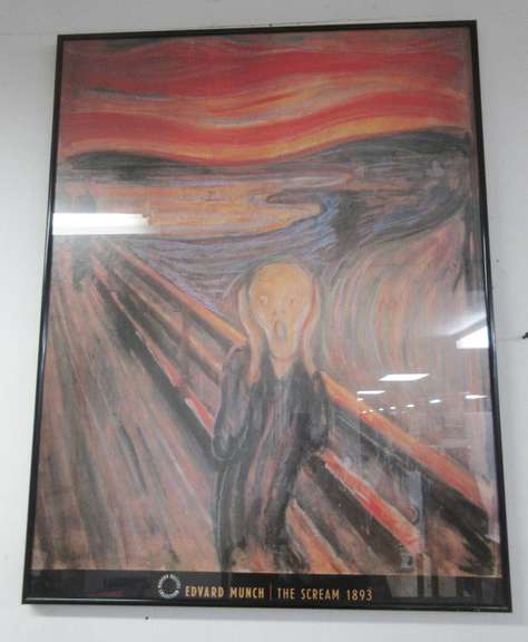 Framed 1893 Edvard Munch "The Scream" Poster