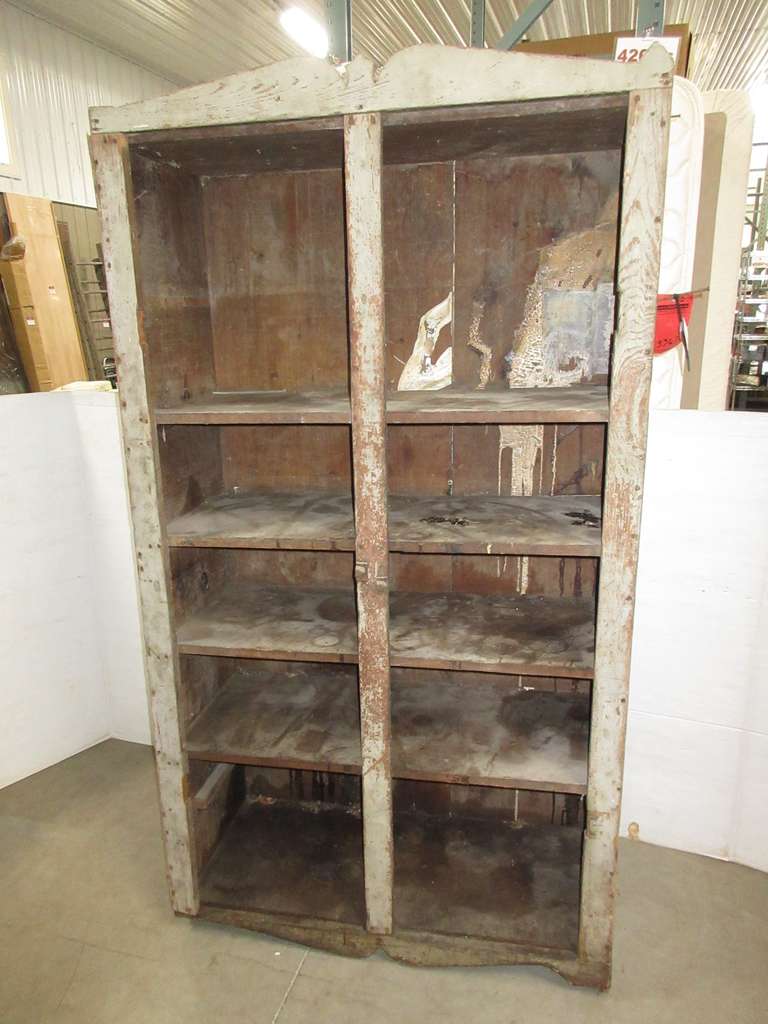 Primitive Kitchen Cabinet with Four Shelves, Solid Wood