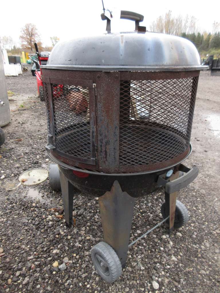 Round Fire Pit on Wheels