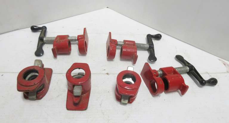 (3) Sets of 3/4" Bar Clamps for 3/4" Pipe