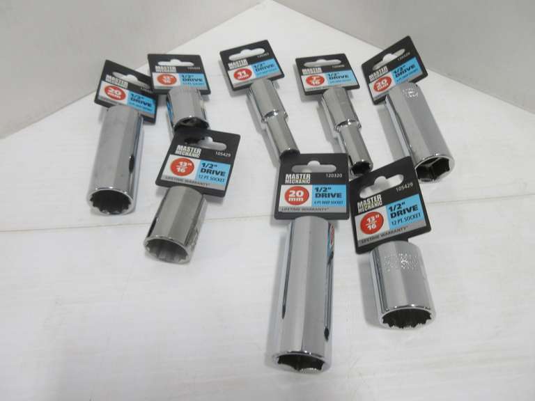 (8) Various Sizes of 1/2" Drive Sockets