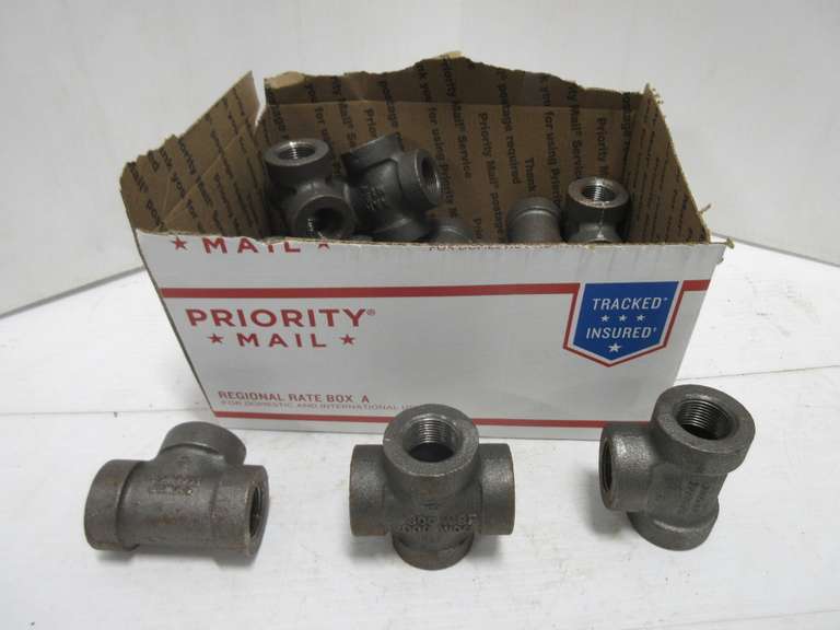 (7) Anvil 3/4" Pipe Crosses and (7) Anvil 3/4" Pipe Tees, Schedule 80, Extra Heavy, Made in USA