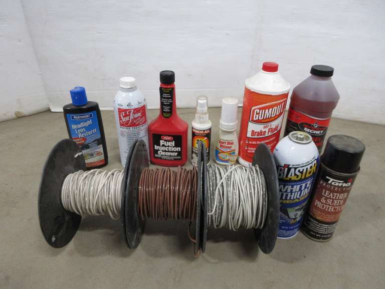 Wire and Assorted Automobile Fluids