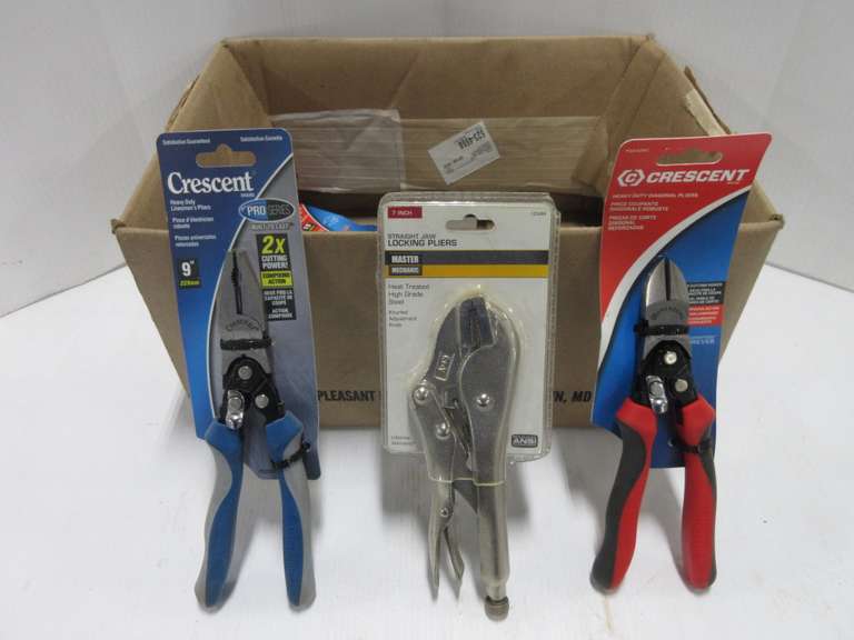 Various Pliers, Include: Linesman Pliers, Diagonal Pliers, Straight Jaw Locking Pliers, and More