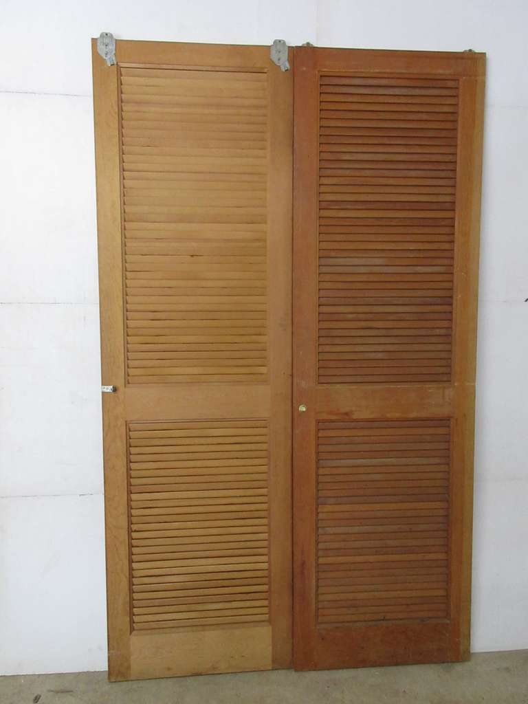 (2) Louvered Wood Doors, Used on a 48" Closet