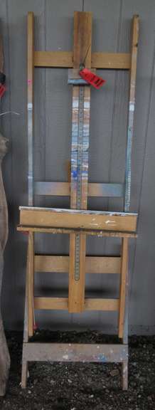 Artist Studio Easel, Adjustable for Working Seated or Standing, Four Casters on Bottom for Easy Moving