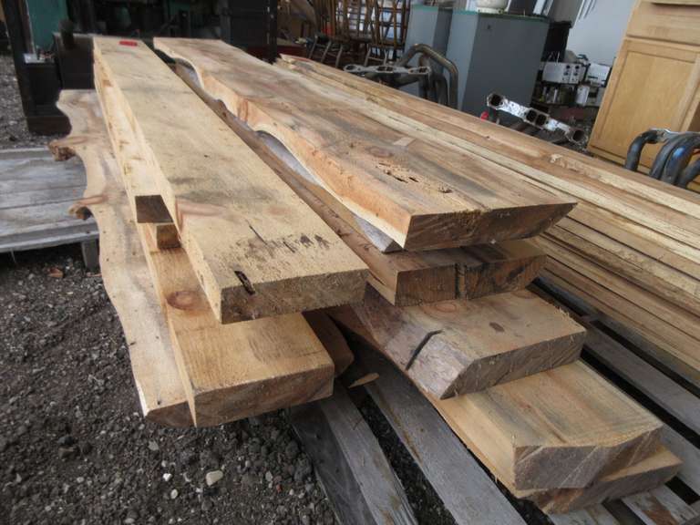 Pine Planks, Some with Live Edge, Approx. 75 Linear Feet