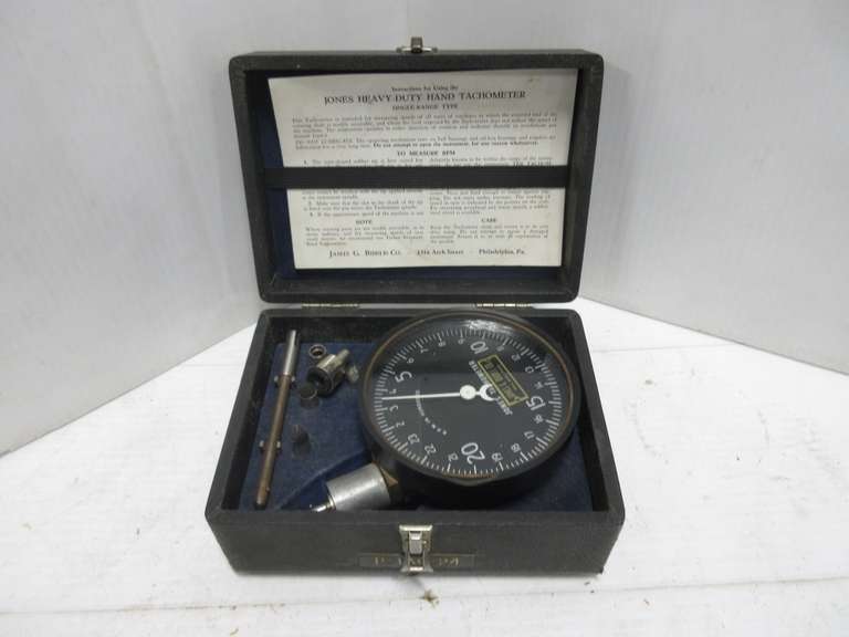 Very Old Jones Heavy Duty Hand Tachometer, Single Range Type, Made in PA, Janes G. Biddle Co. 