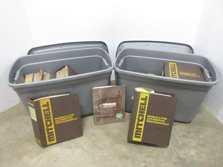 (2) Totes with Mitchell Auto Manuals