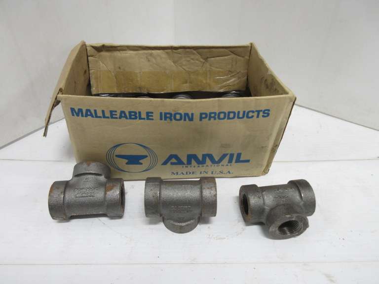 (10) Pieces of 3/4" Pipe Tees, Anvil Brand, Schedule 80, Extra Heavy, Made in USA