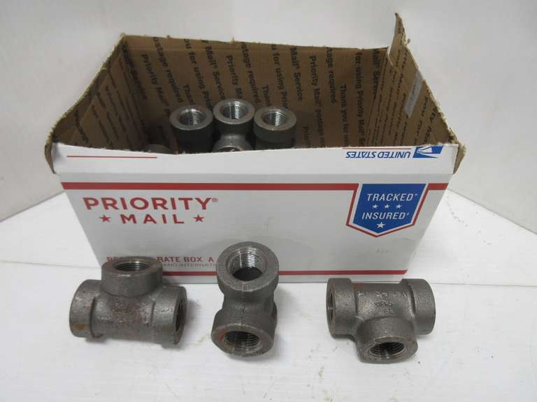 (10) Pieces of 3/4" Pipe Tees, Anvil Brand, Schedule 80, Extra Heavy, Made in USA