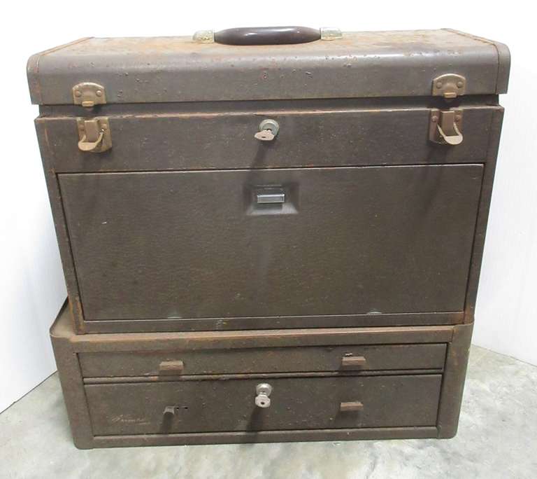 (2) Stacking Kennedy Tool Boxes Filled with Cutters, Reamers, Drills, Dial Indicator, and More