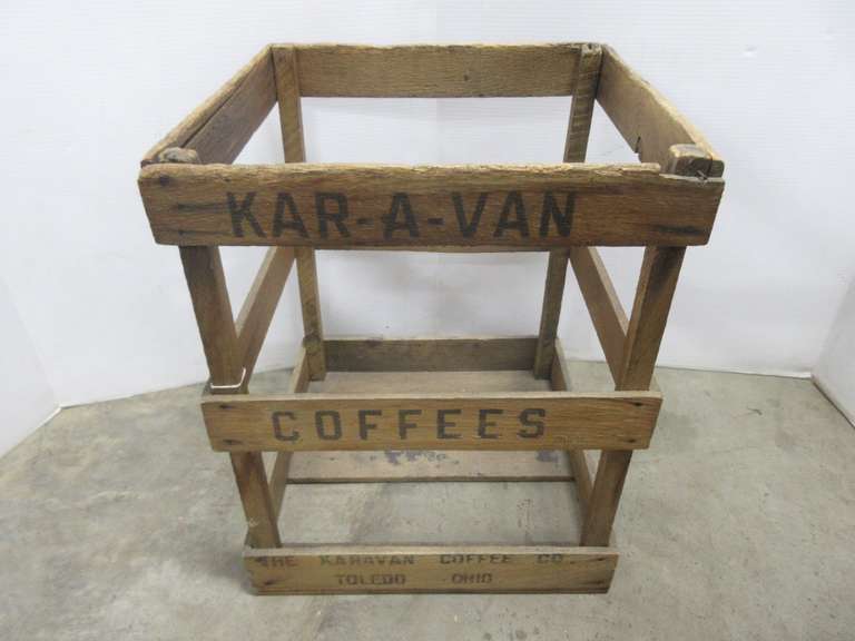 Antique Karavan Coffee Crate Frame/Market Well