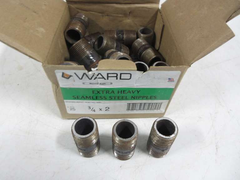 (25) Pipe Nipples, Ward Brand, Schedule 80, Extra Heavy, Seamless, Made in USA