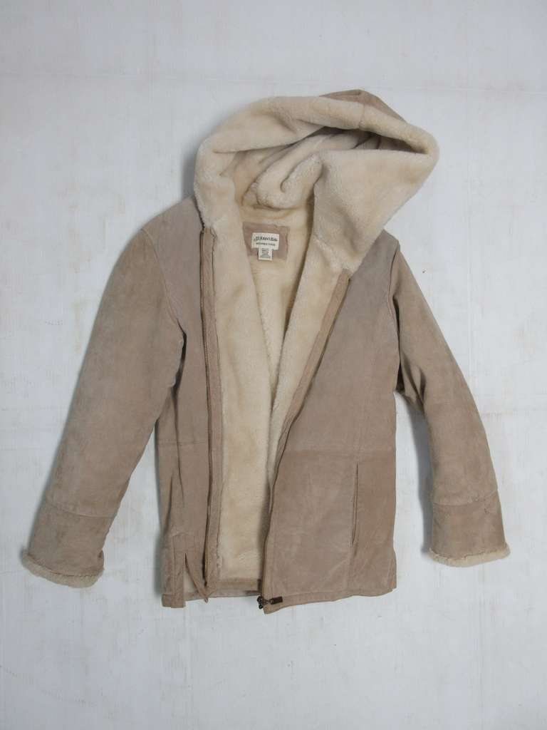 St. Johns Bay Ladies Winter Coat, Suede Leather, Washable, Size Small