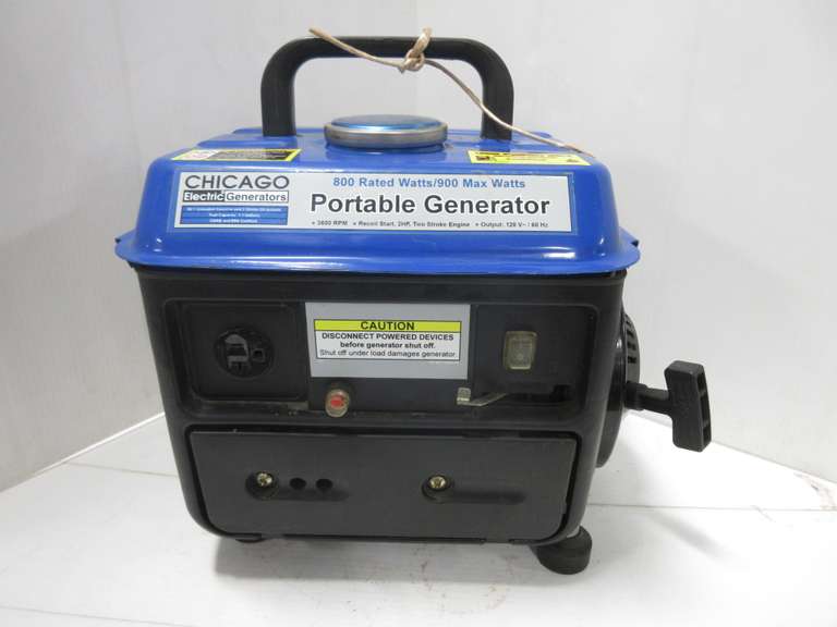 Chicago Electric Portable Generator, 800 Rated Watts/900 Max Watts