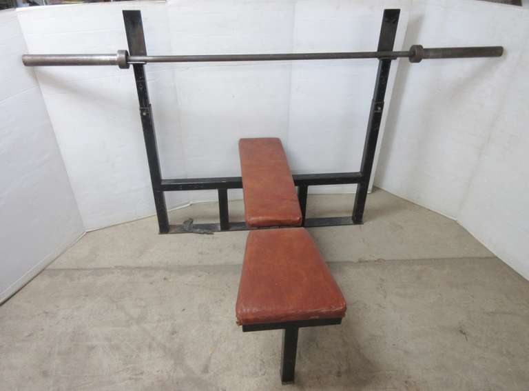 Heavy Duty Adjustable Olympic Weight Bench with 86" Olympic Weight Bar, Bench and Uprights are Adjustable