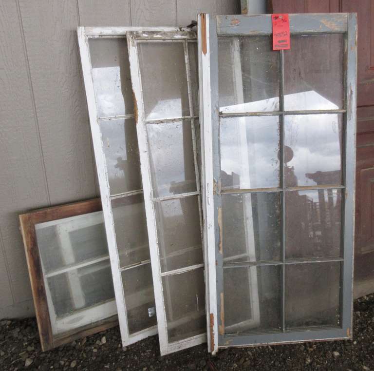 (6) Older Windows for Craft Projects, Eight-Pane Storm Door Inserts and Others