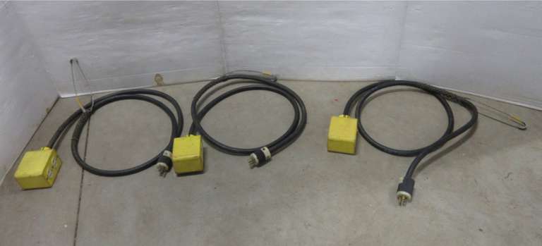 (3) Heavy Duty Extension Cords with Electrical Box