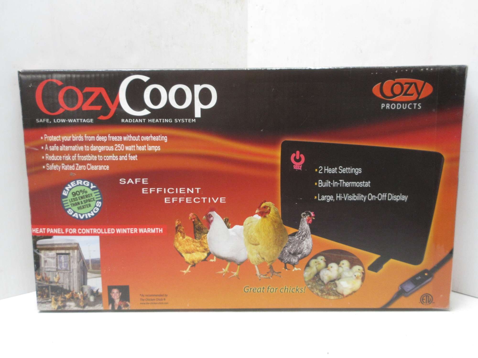 Albrecht Auctions Cozy Coop, Safe/Low Wattage Radiant Heat System, Two Heat Settings, BuiltIn