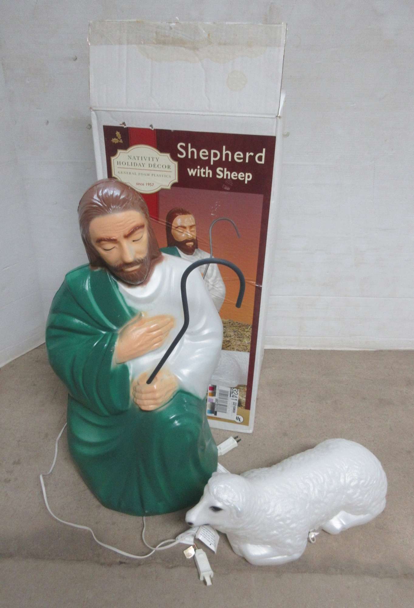 Albrecht Auctions | Blow Mold Christmas Nativity Shepherd and ...