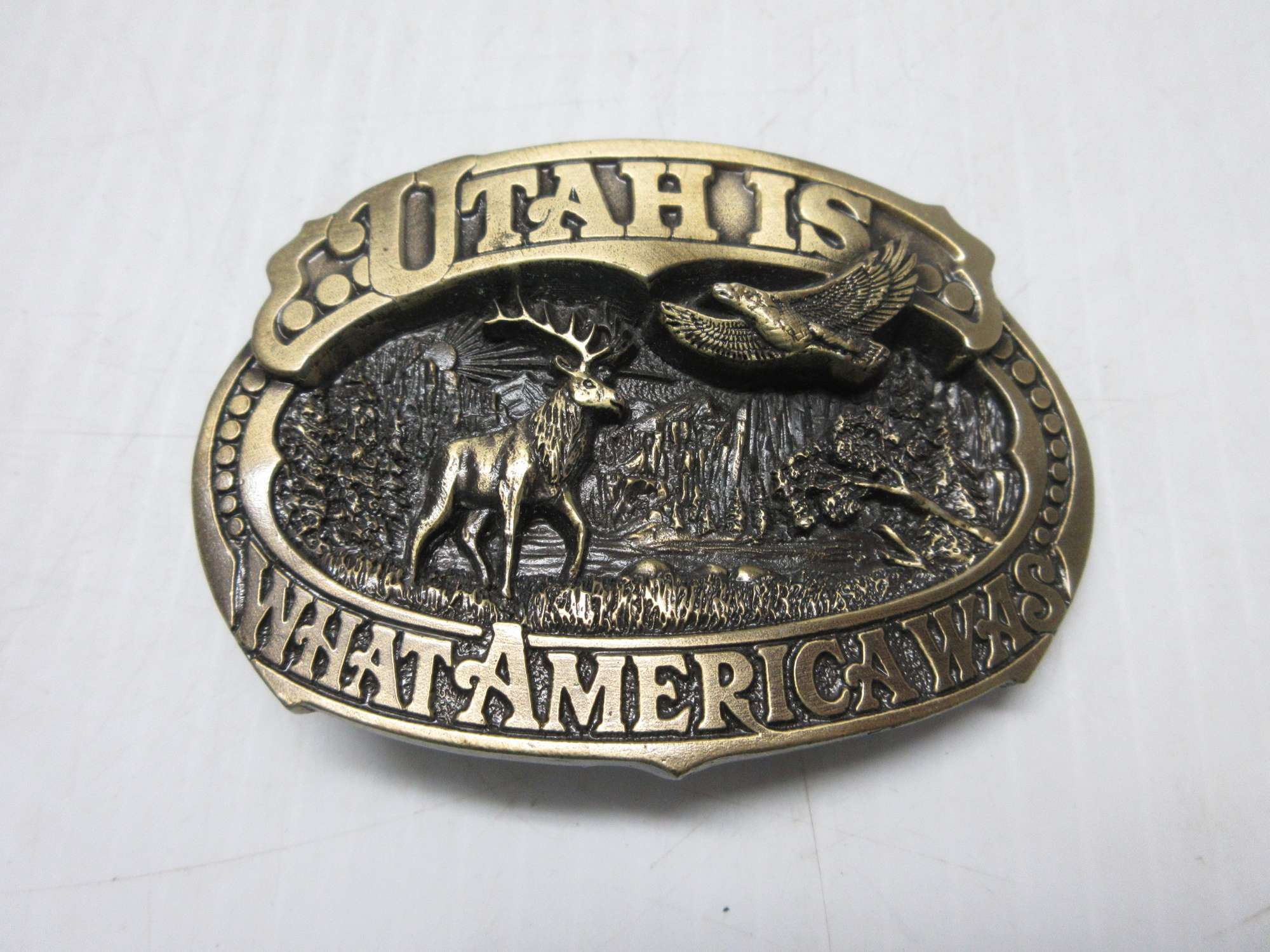 Albrecht Auctions Utah Belt Buckle "Utah is What America Was" Great