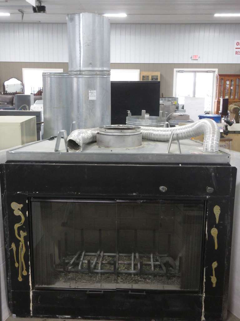 Wood or Gas Fireplace with Gas Burner/Log Rack and 20' of Lined Stainless Steel Chimney Pipe