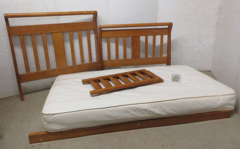 Wooden Toddler Bed with Crib Mattress