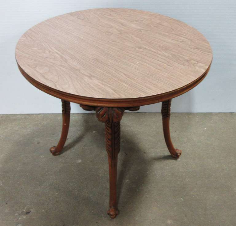 Small Round Side Table with Decorative Legs