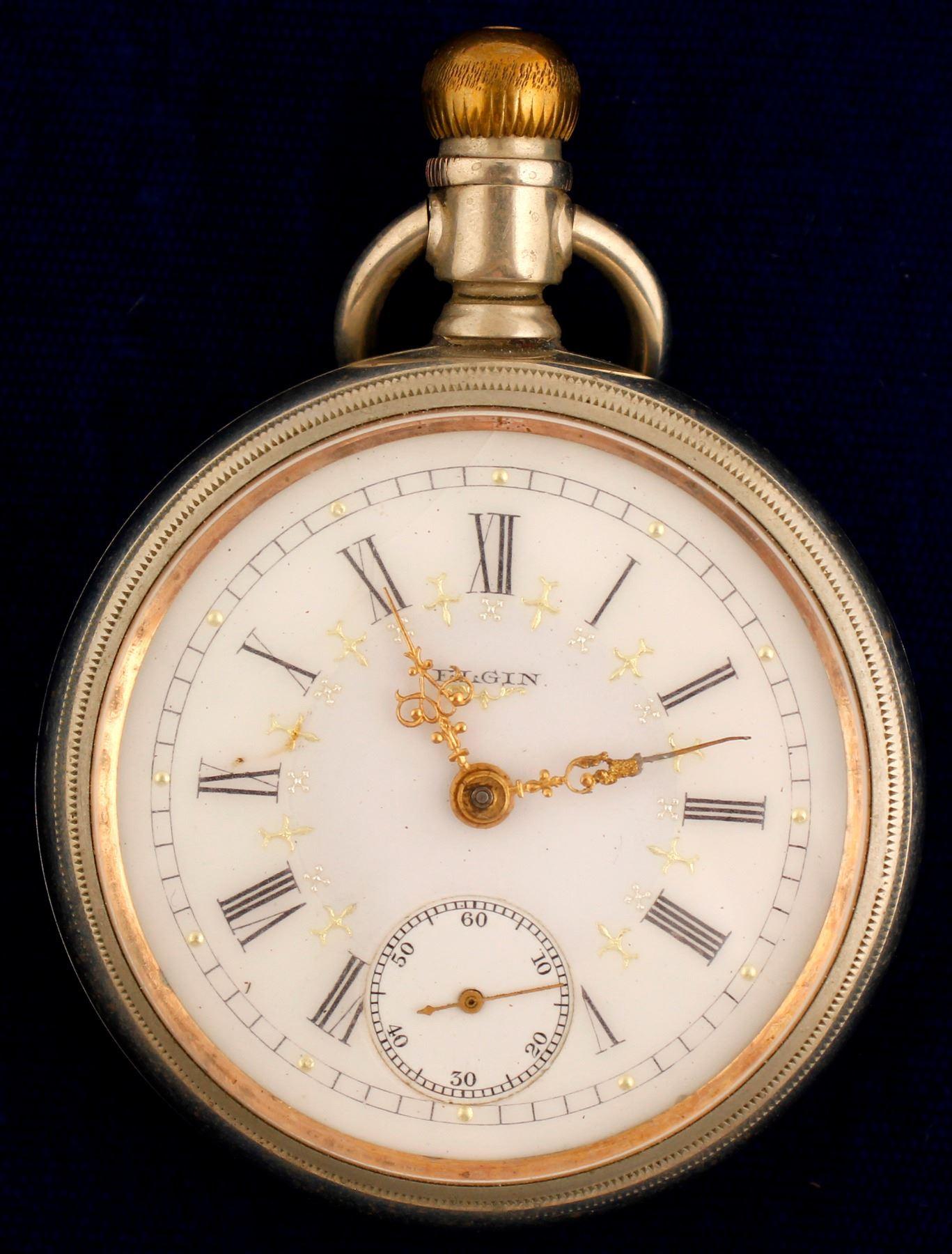 Albrecht Auctions | Antique 1900s Elgin Silver Pocket Watch, Coin
