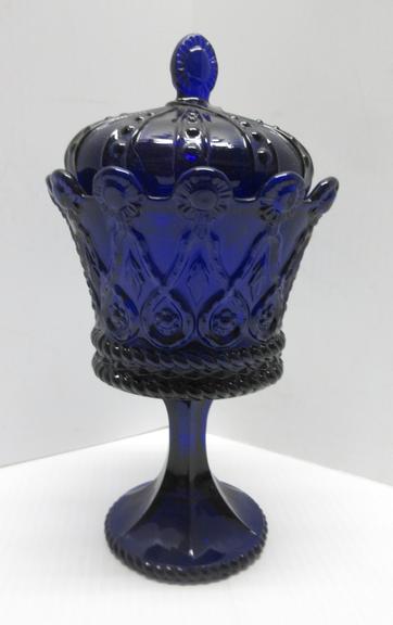 Early Century Cobalt Blue Glass Compote/Candy Dish with Footed Pedestal