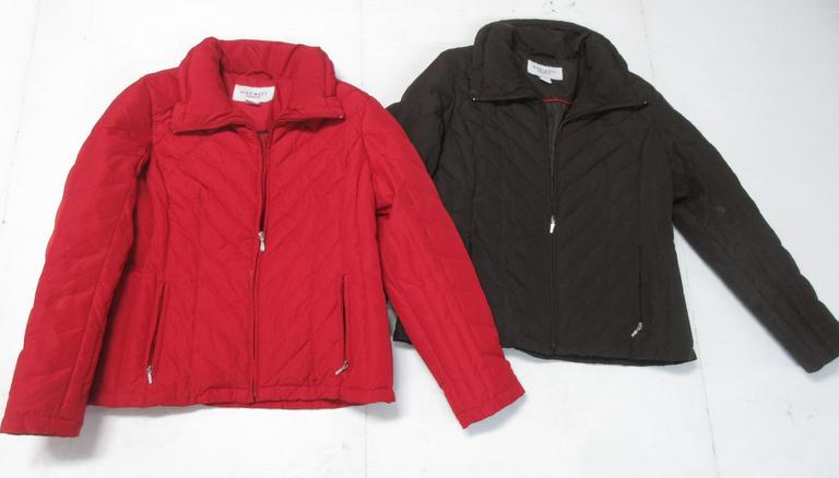 (2) Women's Nine West Winter Jackets, Size XL: 1- Brown, 1- Red