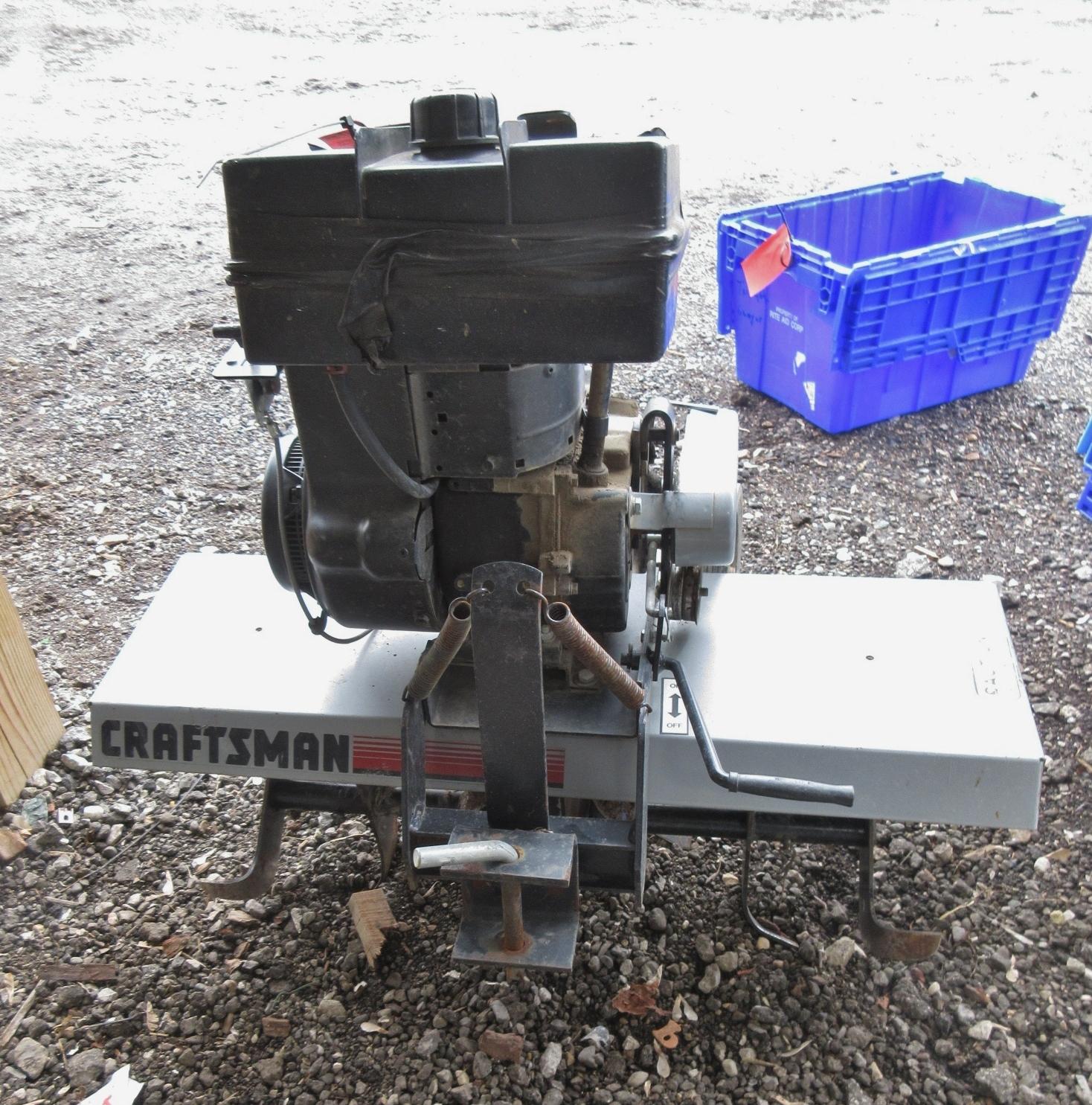 Albrecht Auctions | Craftsman 8 HP Pull Behind Tiller