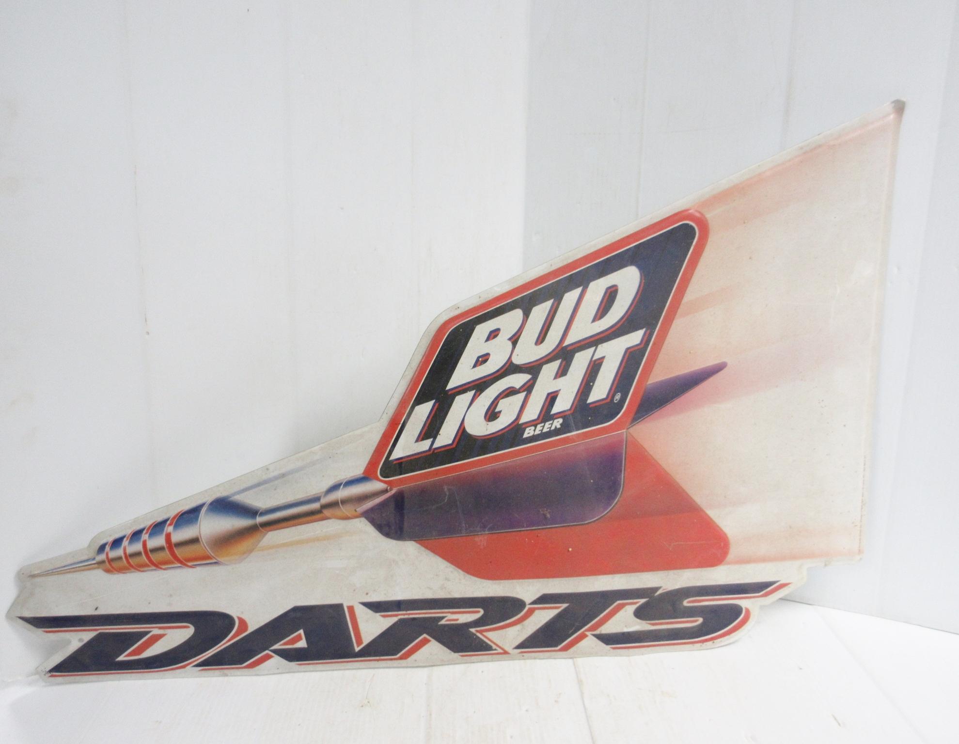 Albrecht Auctions Bud Light Darts Sign, Tin