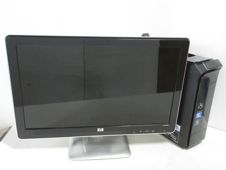 HP 2009M Flat Screen Monitor, Works; Gateway Windows 7 Tower, For Parts or Repair