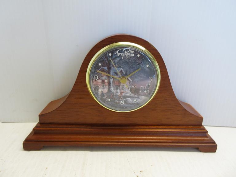 Terry Redlin Wood Mantel Clock, Drake Winter Wonderland by The Hadley Collection