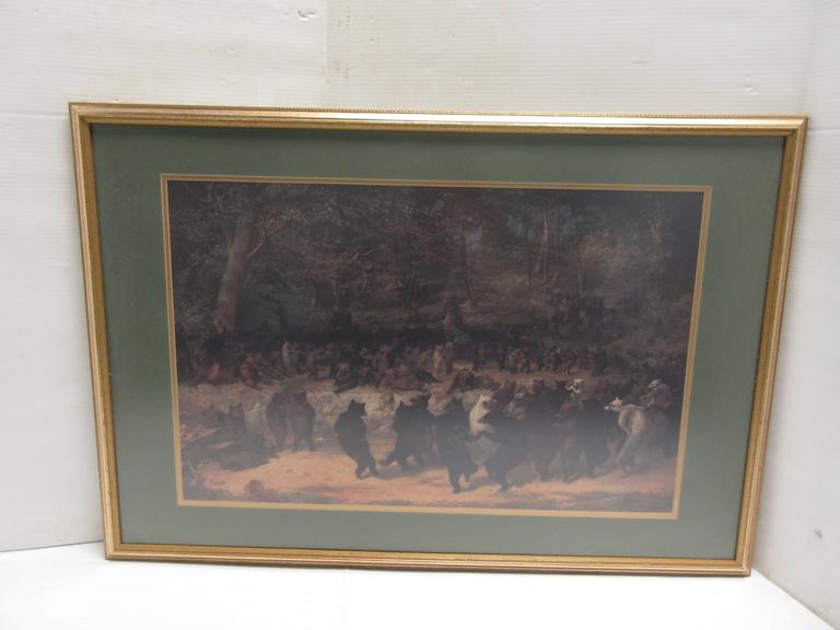 Framed Dancing Bears Print, Print of William Holbrook Beard "The Bear Dance"