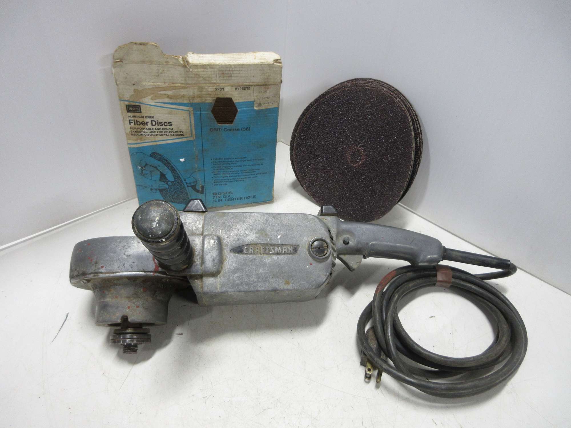 Albrecht Auctions Older Craftsman Commercial 7" Disc Sander with Some