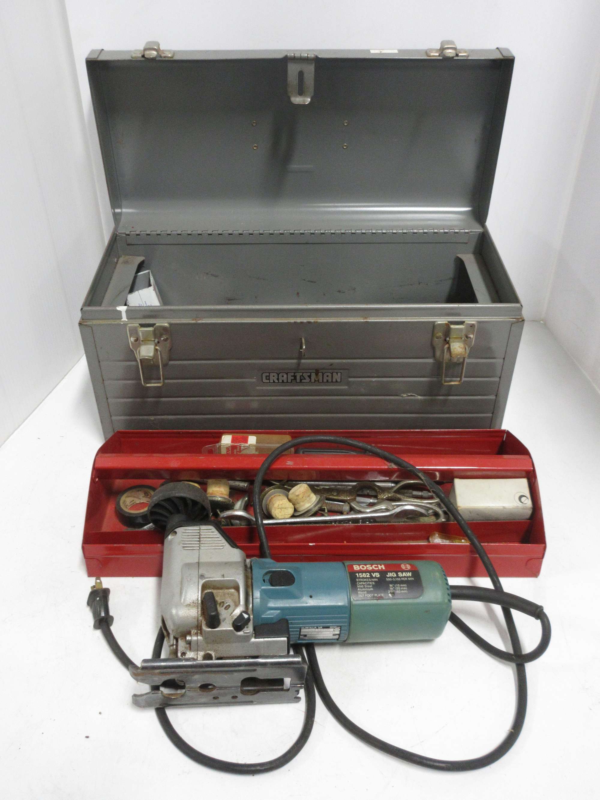 Albrecht Auctions Craftsman Tool Box With A Bosch 1582vs Jigsaw