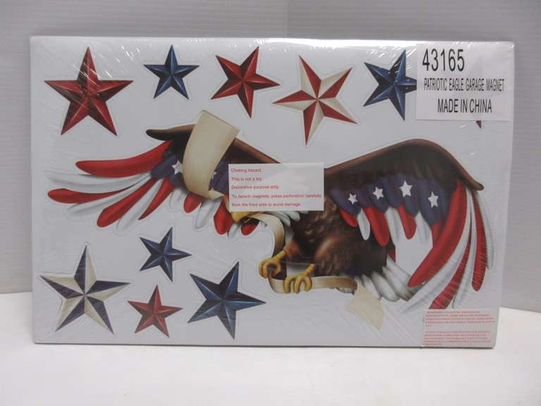 Patriotic Garage Magnets: Eagle, Stars, "God Bless America"
