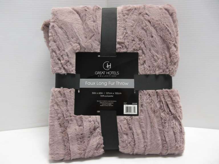 Faux Fur Lavender Color Throw, Soft on Both Sides