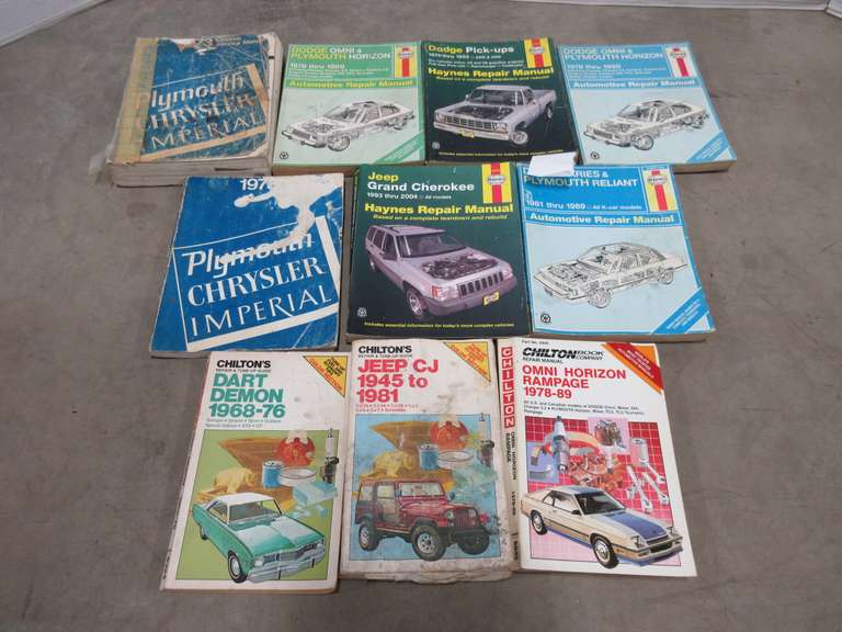 (10) Misc. Chrysler, Plymouth, Dodge, and Jeep Manuals